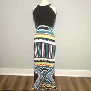 Envi Black Blue Colorful Racerback Comfy Sundress Size S